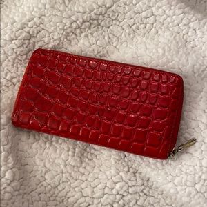 Red Faux Leather Wallet